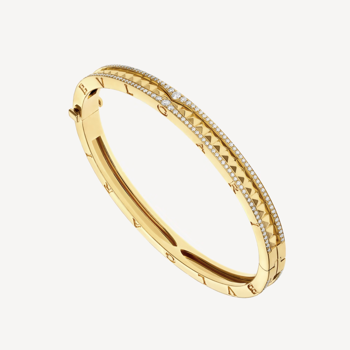 [Kincade Jewelrys]ZERO 1 SPIRAL AND PAVED DIAMOND GOLD BRACELET
