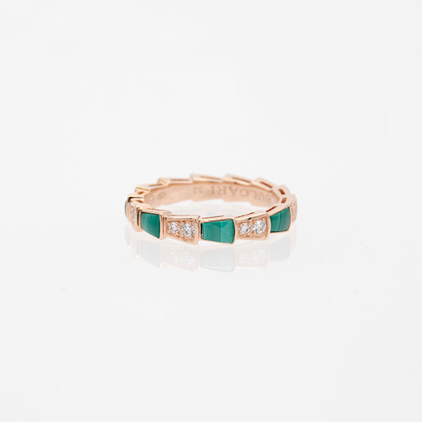 [Kincade Jewelrys]SERPENTI RING PINK GOLD MALACHITE DIAMOND 3MM