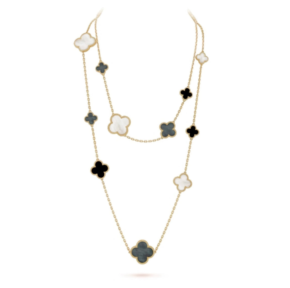[Kincade]CLOVER 16 MOTIF WHITE NECKLACE