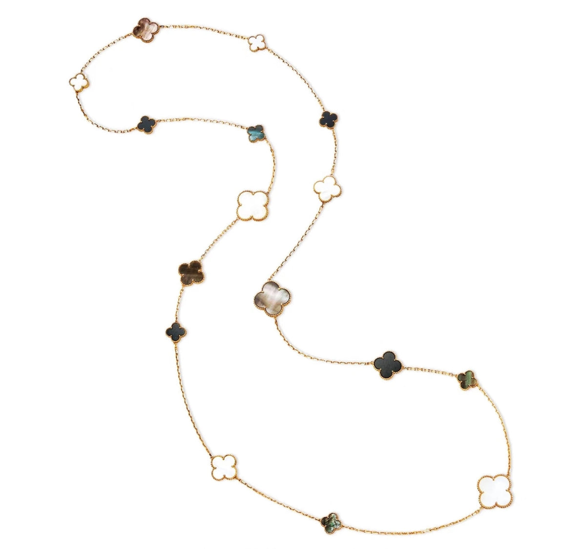 [Kincade]CLOVER 16 MOTIF WHITE NECKLACE