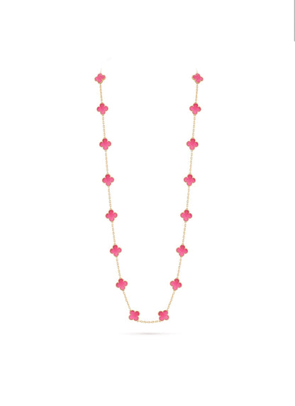 [Kincade]COLLAR CLOVER DE 20 MOTIVOS EN ESMALTE ROSA