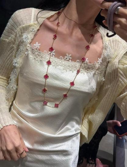 [Kincade]COLLAR CLOVER DE 20 MOTIVOS EN ESMALTE ROSA