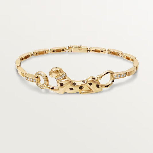 [Kincade]PANTHERE HALF DIAMOND ON CHAIN BRACELET