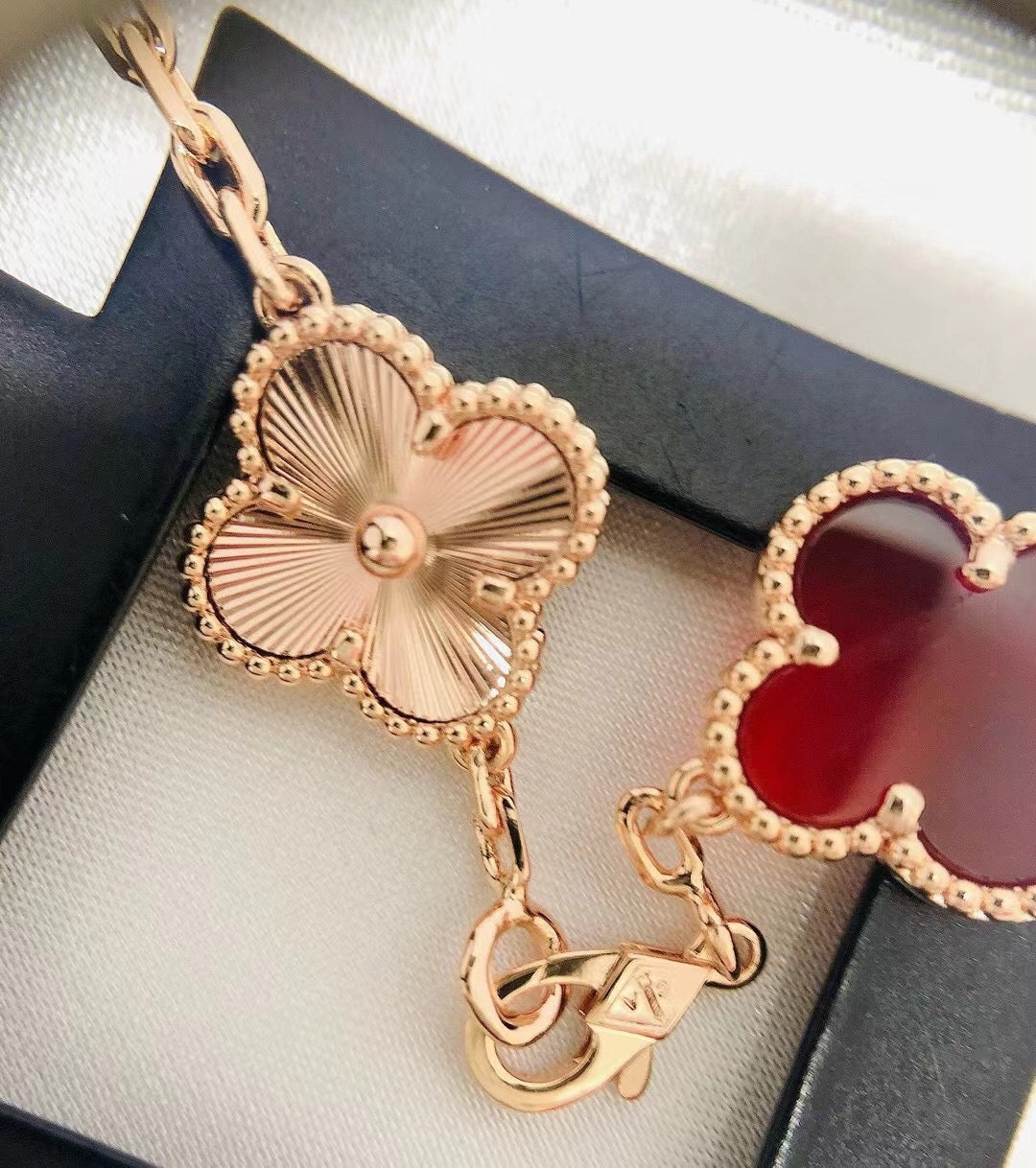 [Kincade Jewelrys]CLOVER 20 MOTIFS CARNELIAN GOLD NECKLACE