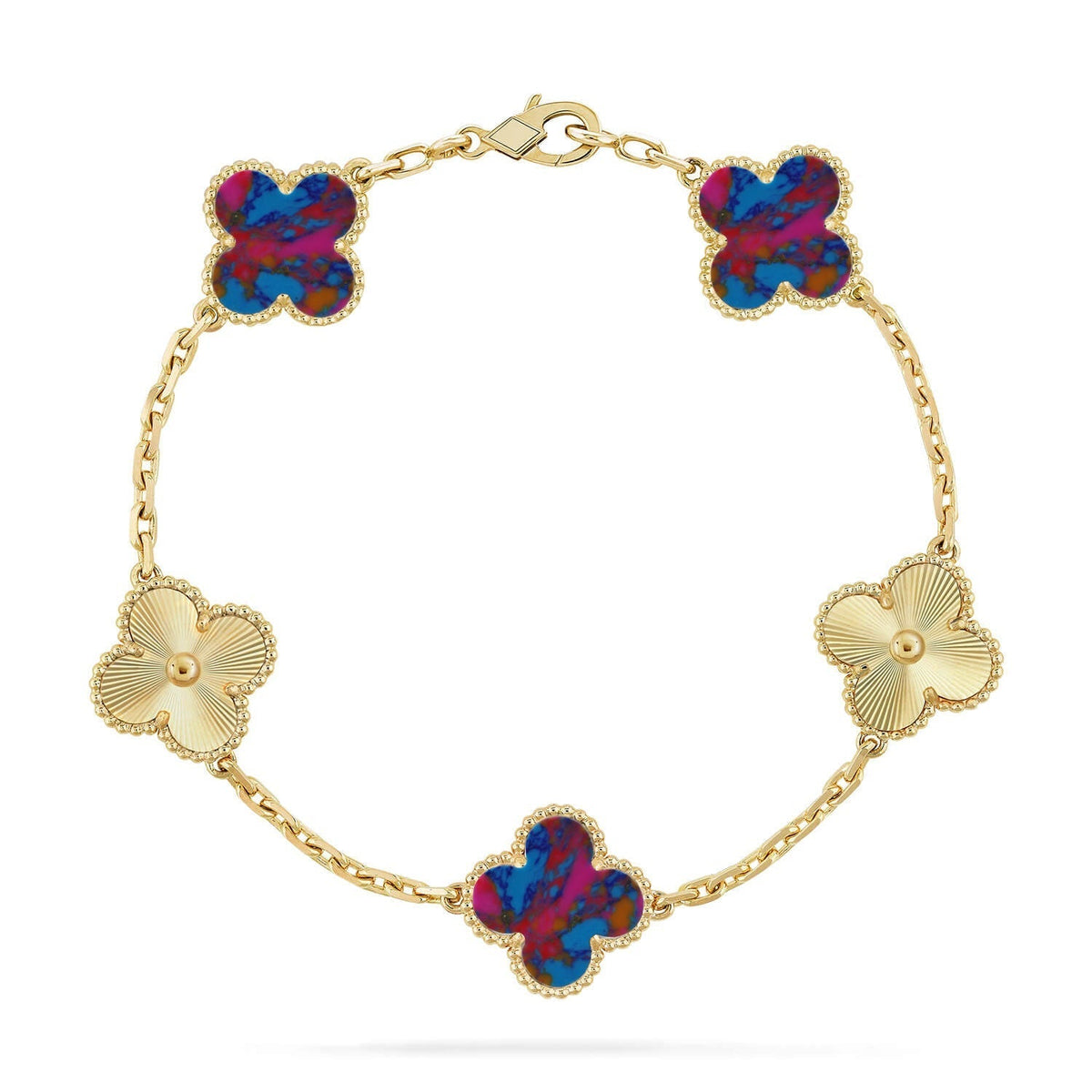[Kincade]CLOVER 5 MOTIF COLOR GEMSTONES BRACELET COLLECTION