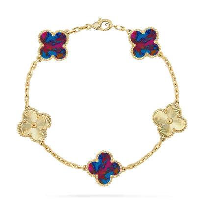 [Kincade]CLOVER 5 MOTIF COLOR GEMSTONES BRACELET COLLECTION