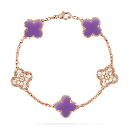 [Kincade]CLOVER 5 MOTIF LIGHT PURPLE BRACELET COLLECTION