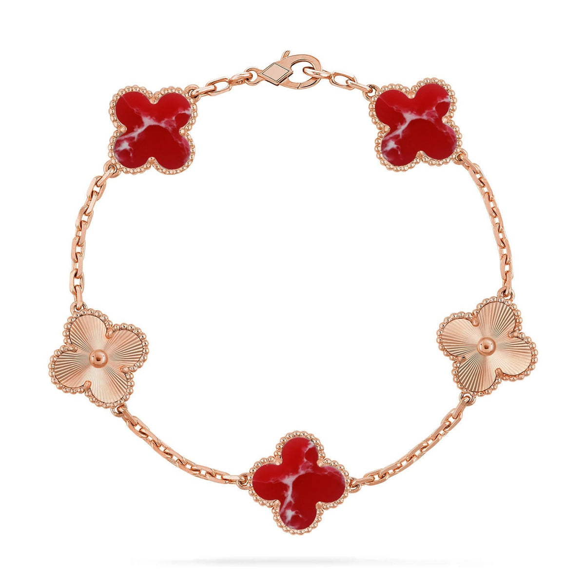 [Kincade]CLOVER 5 MOTIF RED PATTERN BRACELET COLLECTION