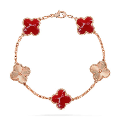 [Kincade]CLOVER 5 MOTIF RED PATTERN BRACELET COLLECTION