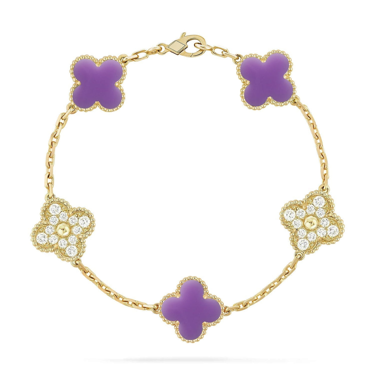 [Kincade]CLOVER 5 MOTIF LIGHT PURPLE BRACELET COLLECTION