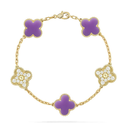 [Kincade]CLOVER 5 MOTIF LIGHT PURPLE BRACELET COLLECTION