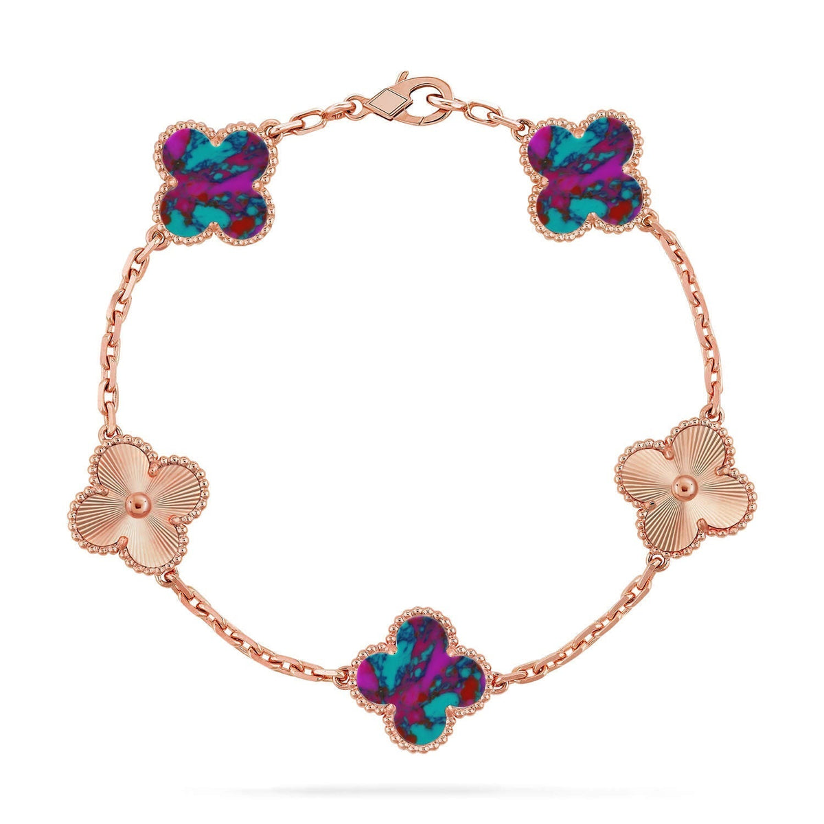 [Kincade]CLOVER 5 MOTIF COLOR GEMSTONES BRACELET COLLECTION