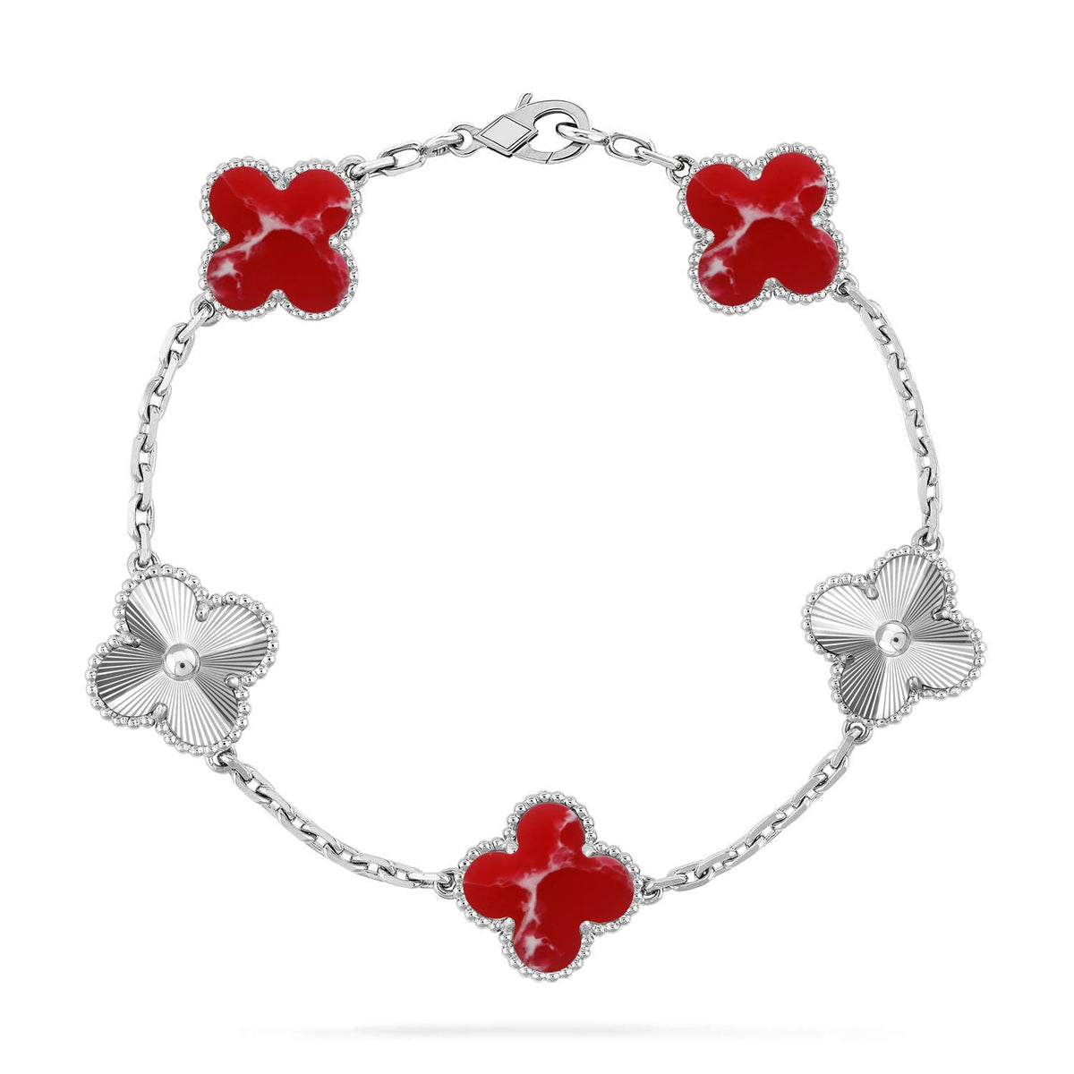 [Kincade]CLOVER 5 MOTIF RED PATTERN BRACELET COLLECTION