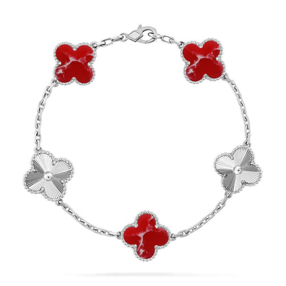 [Kincade]CLOVER 5 MOTIF RED PATTERN BRACELET COLLECTION
