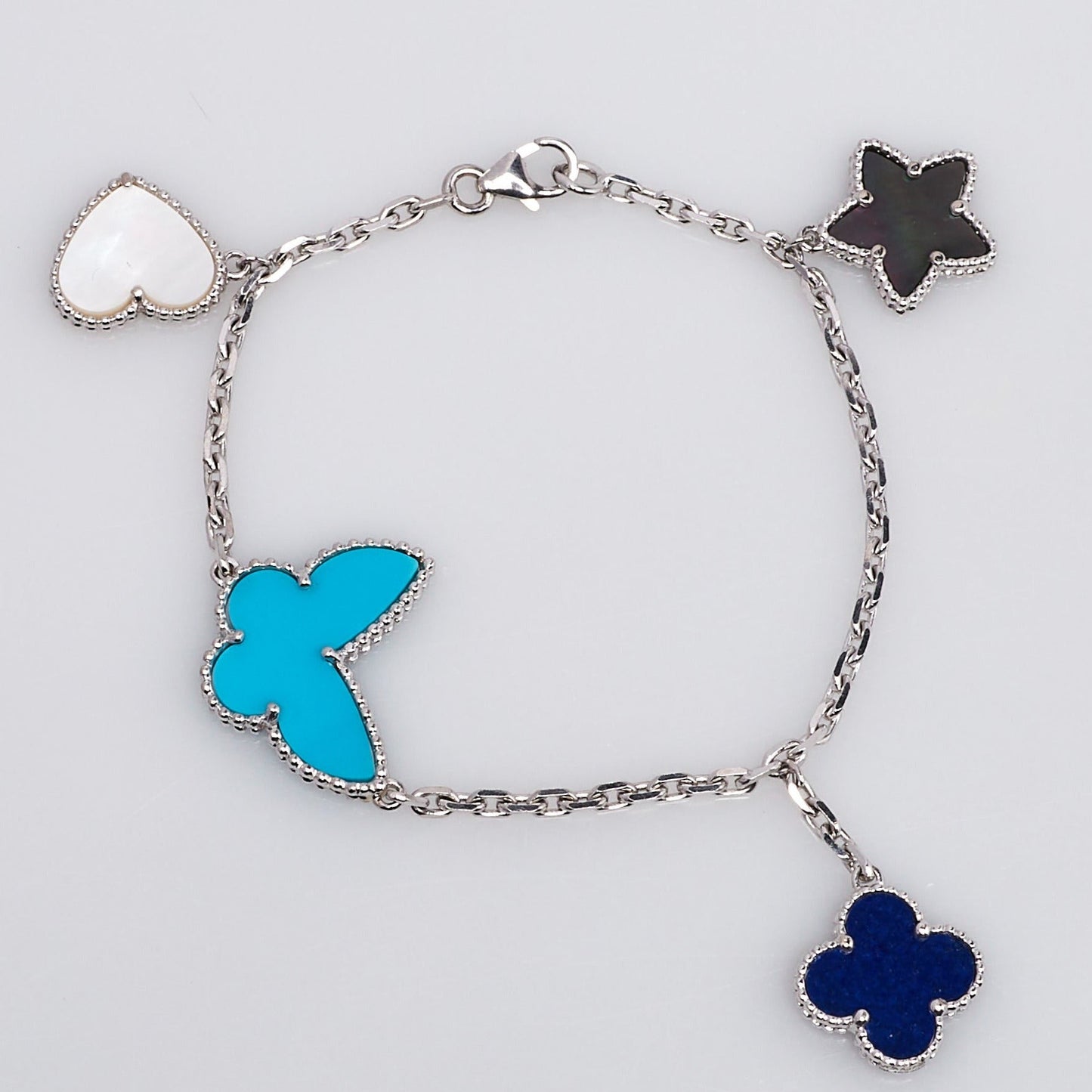 [Kincade Jewelrys]LUCKY SPRING SILVER BRACELET 4 MOTIF