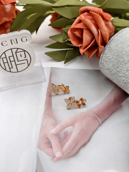 [Kincade Jewelrys]STAR BLOSSOM STUD EARRINGS DIAMONDS