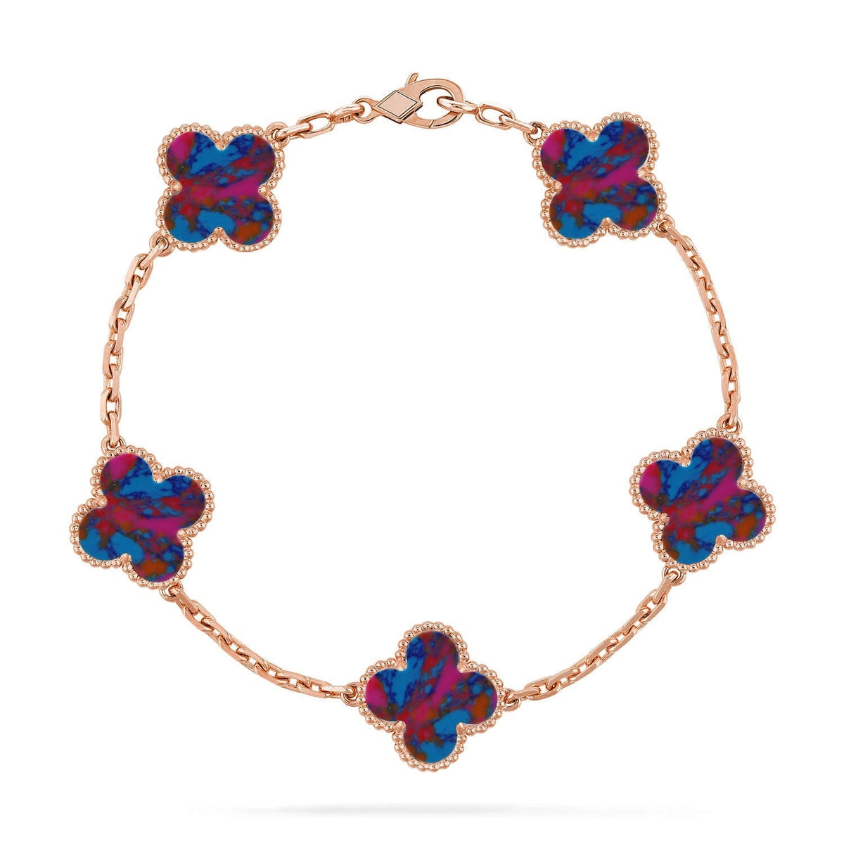 [Kincade]CLOVER 5 MOTIF COLOR GEMSTONES BRACELET COLLECTION