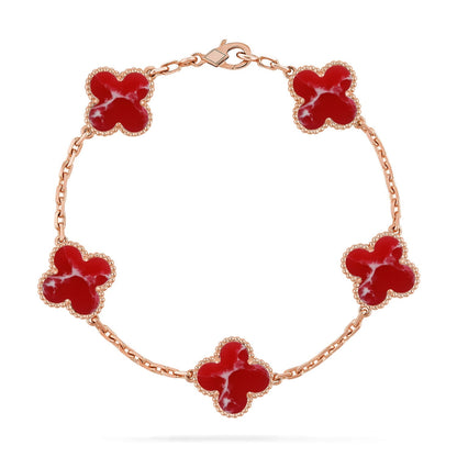 [Kincade]CLOVER 5 MOTIF RED PATTERN BRACELET COLLECTION