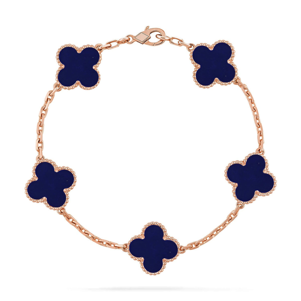 [Kincade] COLECCIÓN DE PULSERAS DE LAPIS LÁZULI CON 5 MOTIVOS DE TRÉBOL