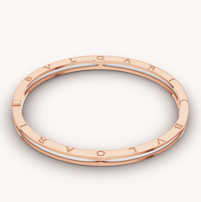 [Kincade Jewelrys]ZERO 1 PINK GOLD WITH WHITE CERAMIC BRACELET