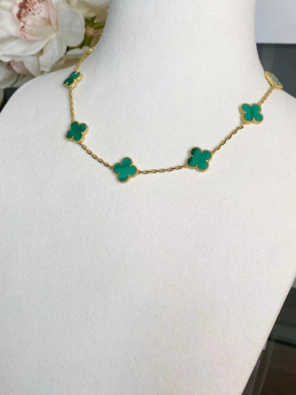 [Kincade Jewelrys]CLOVER 10 MOTIFS MALACHITE GOLD