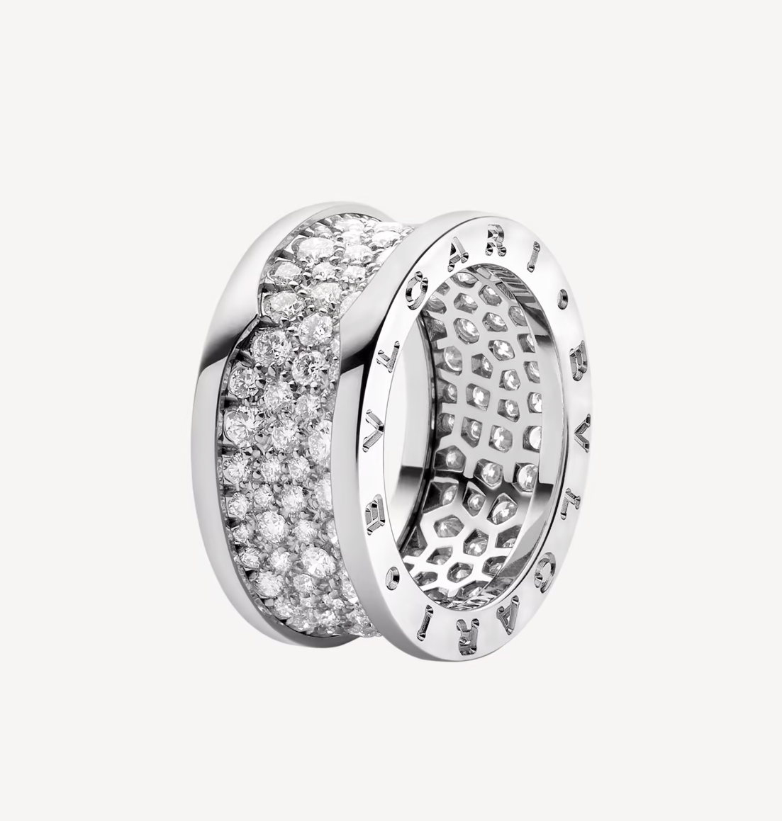 [Kincade Jewelrys]ZERO 1 WITH PAVED DIAMONDS ON THE SPIRAL RING