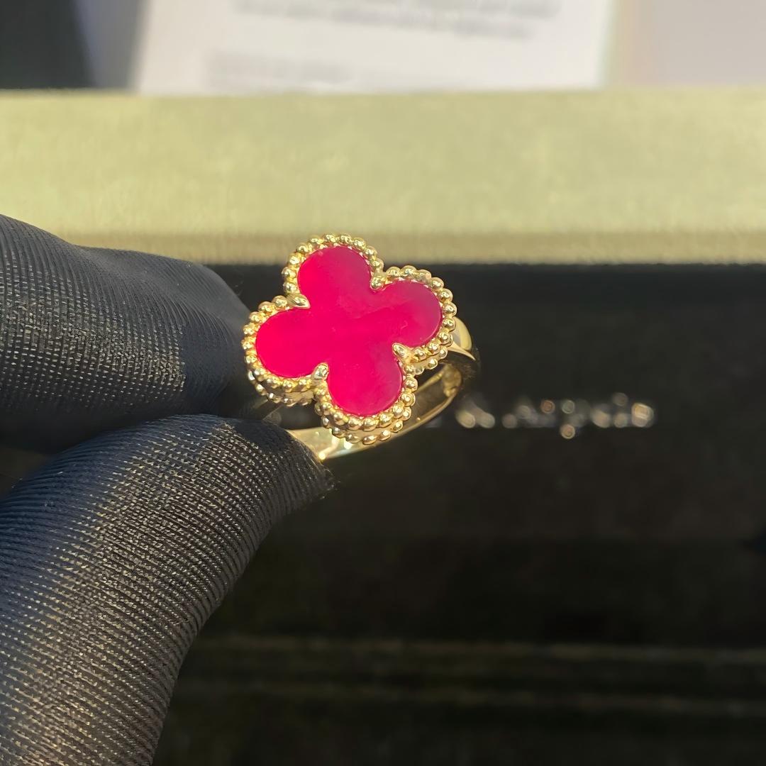 [Kincade]NEW クローバー ピンク エナメル リング