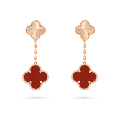 [Kincade Jewelrys]CLOVER 2 MOTIF  LASER CARNELIAN EARRINGS