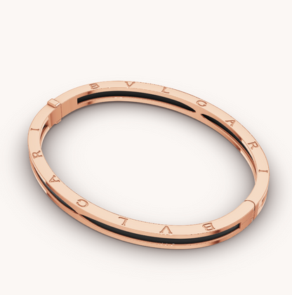 [Kincade Jewelrys]ZERO 1 PINK GOLD WITH BLACK CERAMIC BRACELET