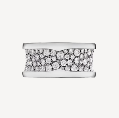 [Kincade Jewelrys]ZERO 1 WITH PAVED DIAMONDS ON THE SPIRAL RING