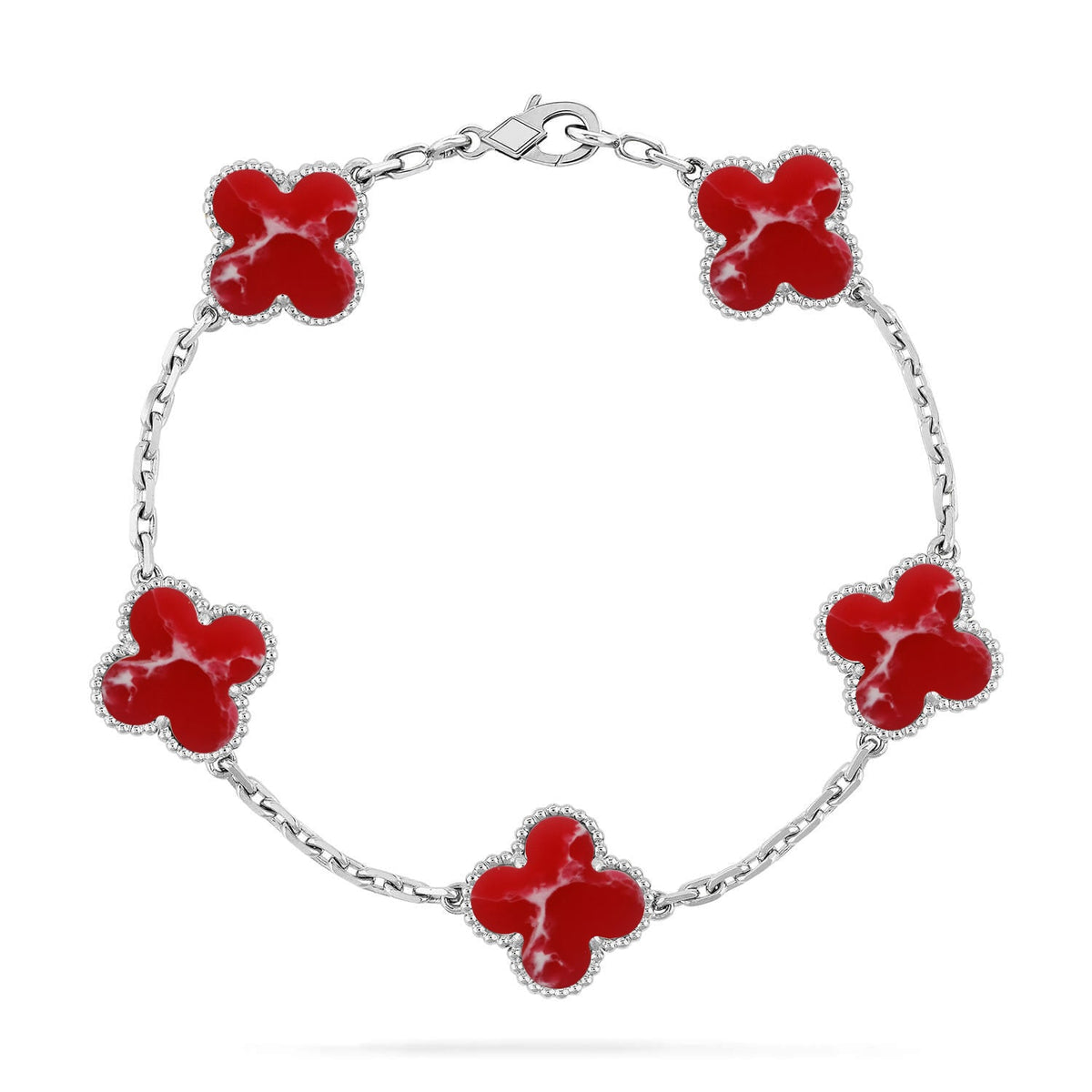 [Kincade]CLOVER 5 MOTIF RED PATTERN BRACELET COLLECTION