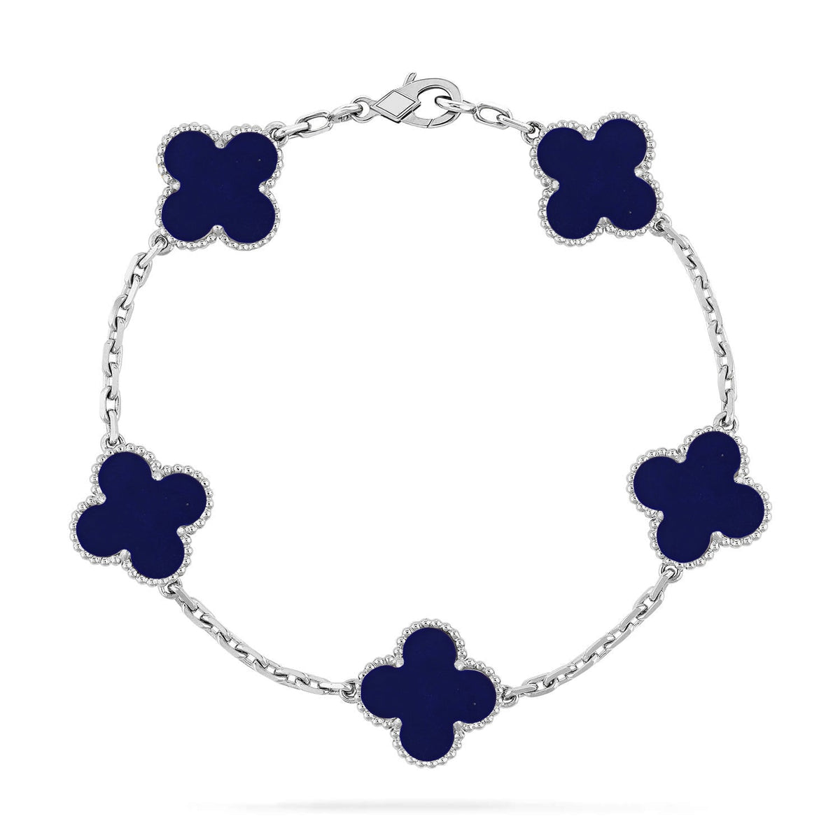 [Kincade] COLECCIÓN DE PULSERAS DE LAPIS LÁZULI CON 5 MOTIVOS DE TRÉBOL