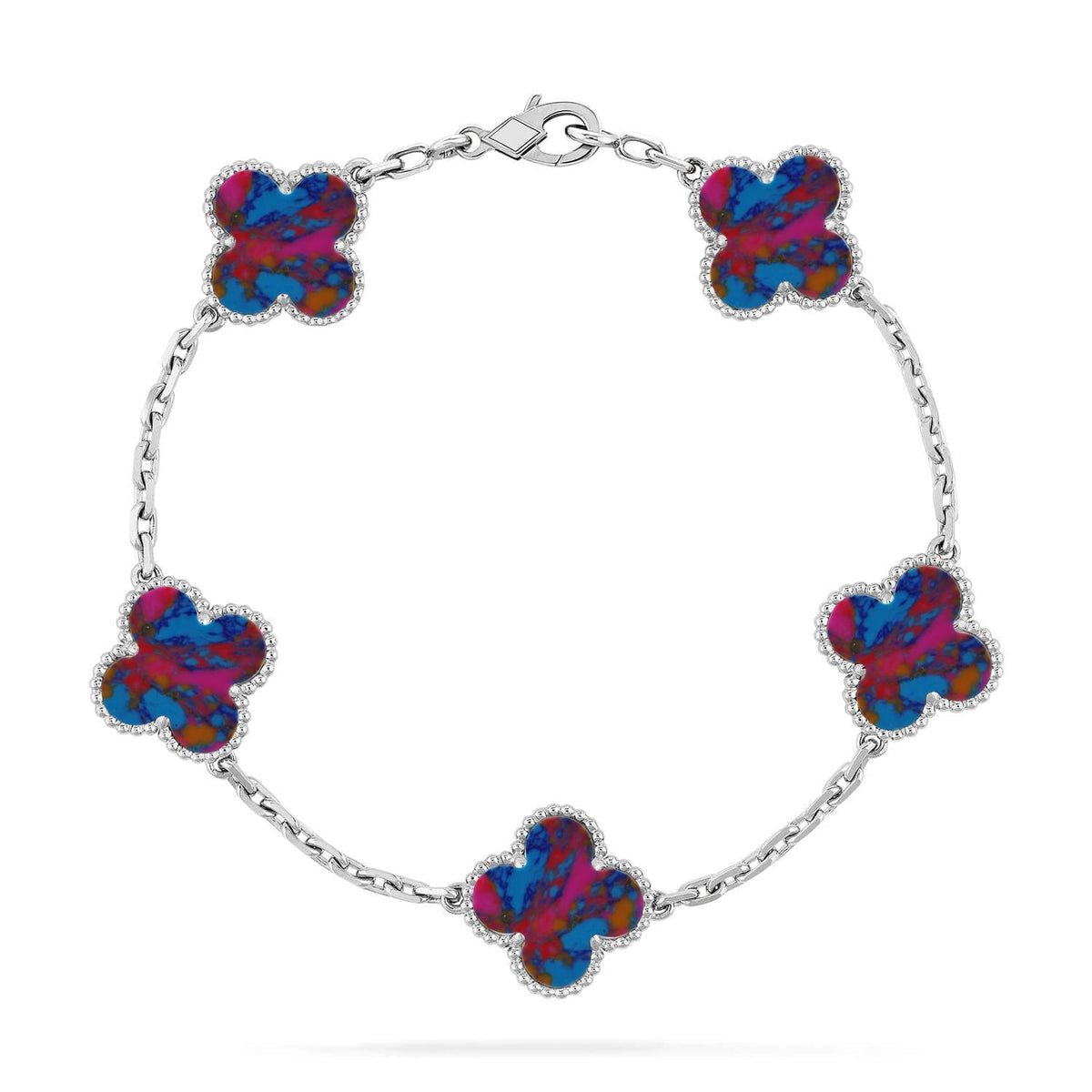 [Kincade]CLOVER 5 MOTIF COLOR GEMSTONES BRACELET COLLECTION