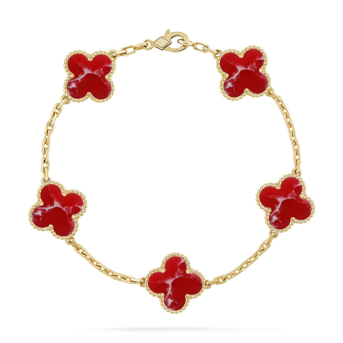 [Kincade]CLOVER 5 MOTIF RED PATTERN BRACELET COLLECTION