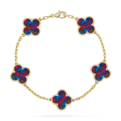 [Kincade]CLOVER 5 MOTIF COLOR GEMSTONES BRACELET COLLECTION