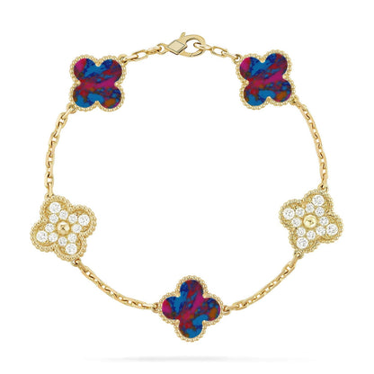 [Kincade]CLOVER 5 MOTIF COLOR GEMSTONES BRACELET COLLECTION