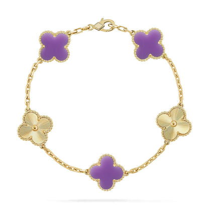 [Kincade]CLOVER 5 MOTIF LIGHT PURPLE BRACELET COLLECTION