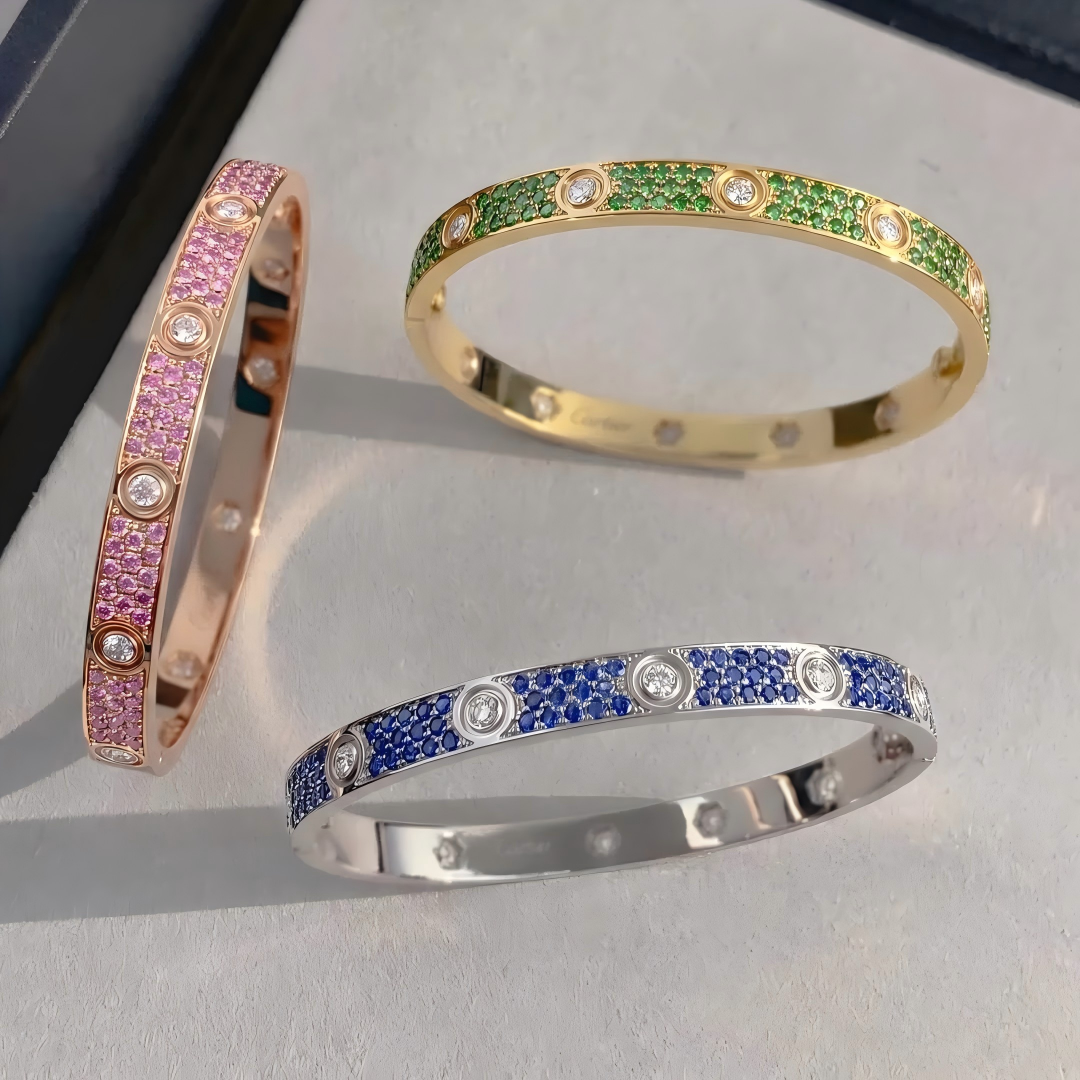 [Kincade]2026 PAVE GEMSTONE LOVE BRACELET 6.1MM 10 DIAMONDS