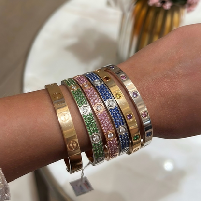 [Kincade]2026 PAVE GEMSTONE LOVE BRACELET 6.1MM 10 DIAMONDS