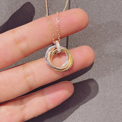 [Kincade Jewelrys]TRINITY NECKLACE GOLD  DIAMONDS