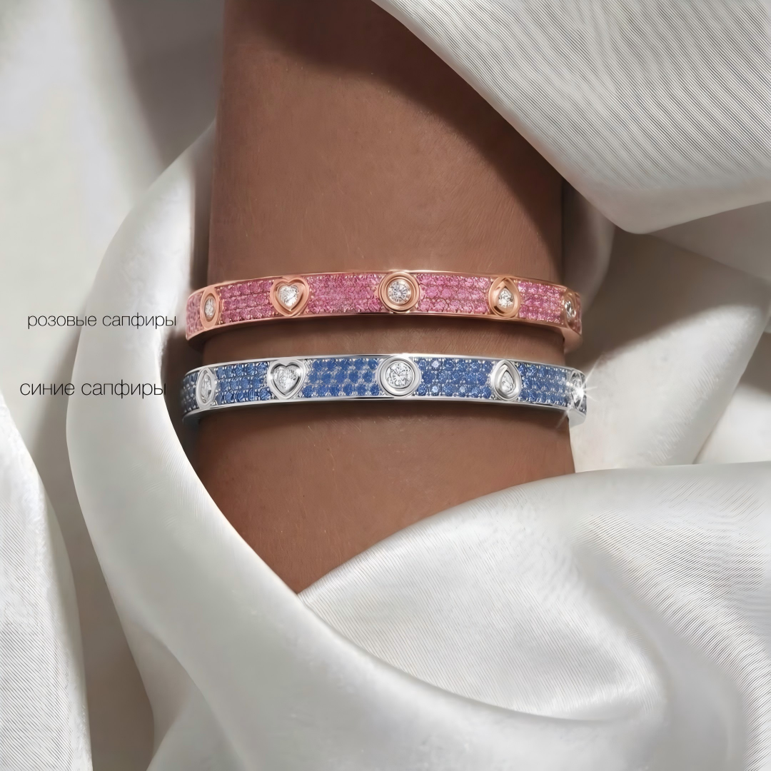 [Kincade]2026 PAVE GEMSTONE LOVE BRACELET 6.1MM 10 DIAMONDS
