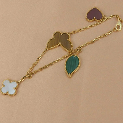 [Kincade Jewelrys]LUCKY SPRING 5 MOTIF GOLD BRACELET