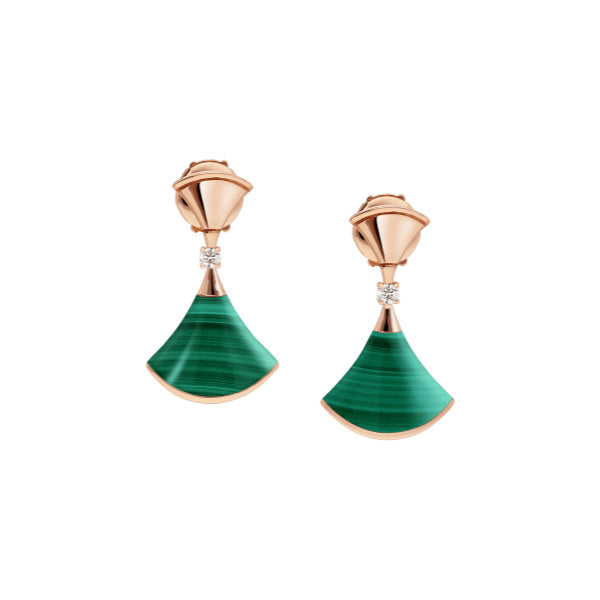 [Kincade Jewelrys]DREAM MALACHITE PINK GOLD EARRINGS