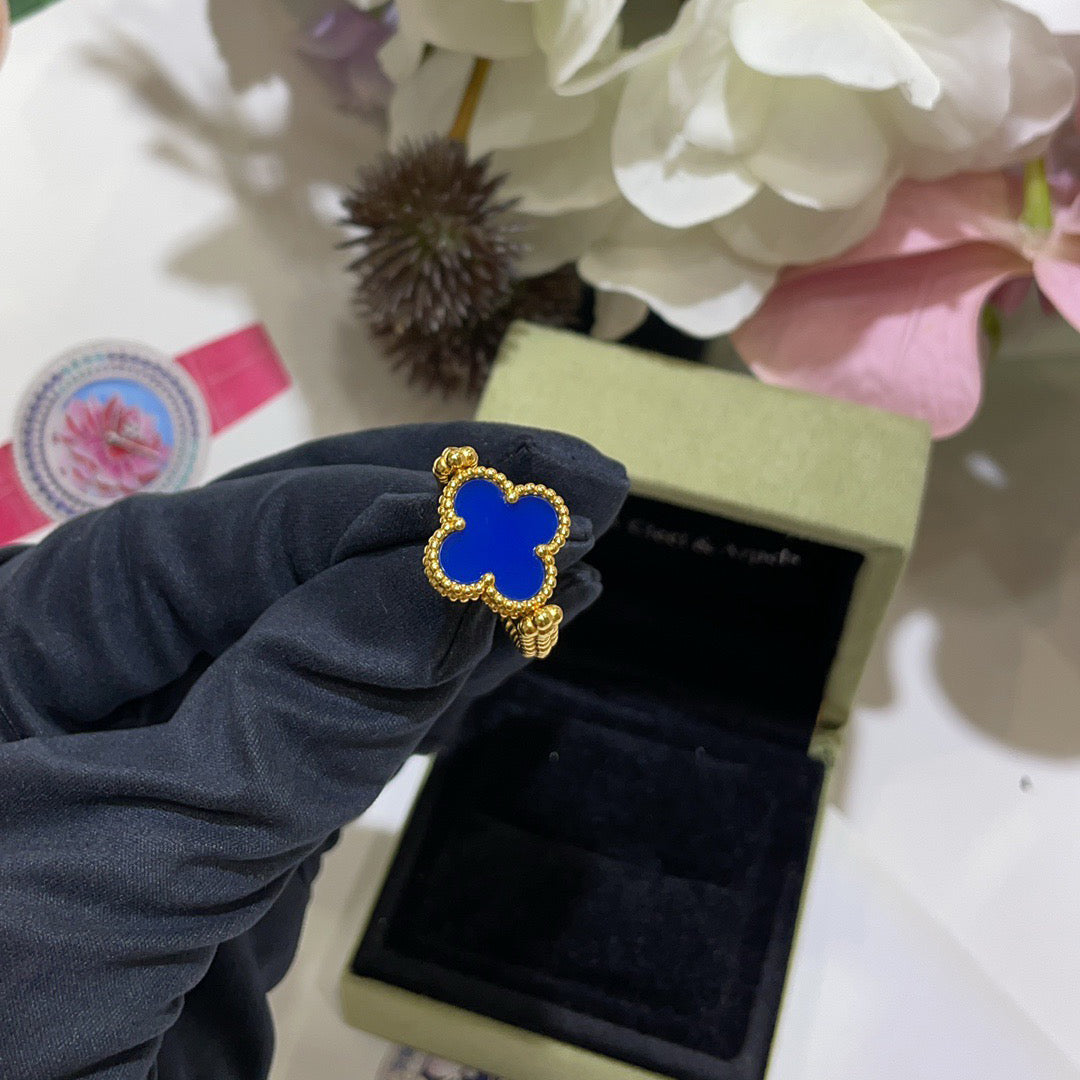 [Kincade Jewelrys]CLOVER RIVERSIBLE BLUE AGATE RING