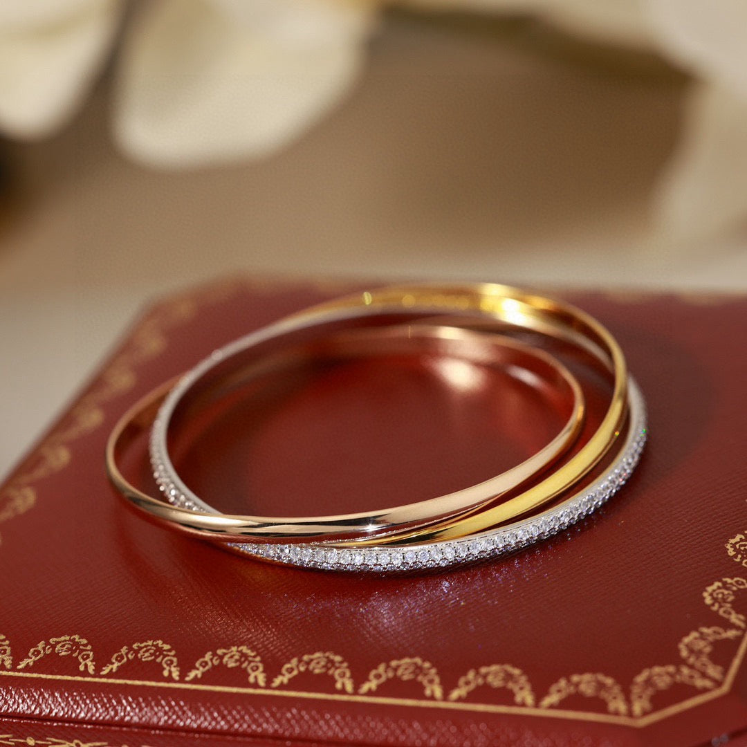 [Kincade] PULSERA TRINITY DE ORO TRICOLOR DE TRES ANILLOS