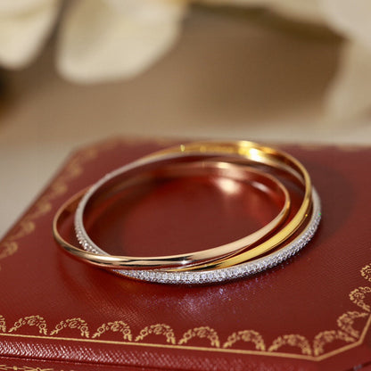 [Kincade] PULSERA TRINITY DE ORO TRICOLOR DE TRES ANILLOS