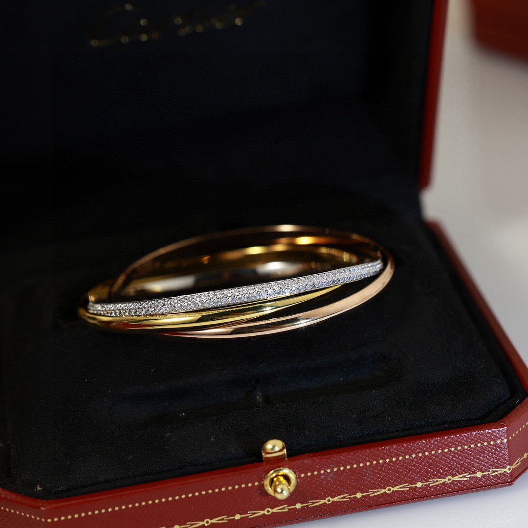 [Kincade] PULSERA TRINITY DE ORO TRICOLOR DE TRES ANILLOS