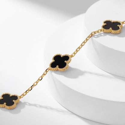 [Kincade Jewelrys]CLOVERS THE 10-MOTIFS ONYX NECKLACE