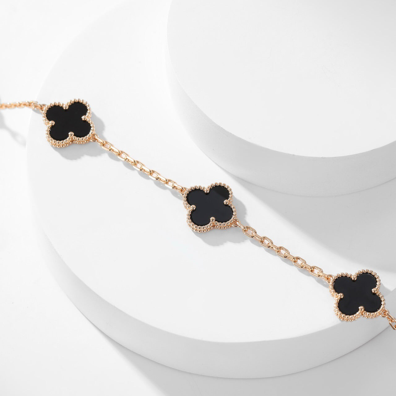 [Kincade Jewelrys]CLOVERS THE 10-MOTIFS ONYX NECKLACE