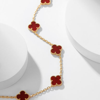 [Kincade Jewelrys]CLOVERS THE  10-MOTIFS CARNELIAN NECKLACE